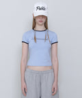 WAVE SCRIPT CROP TEE [DARK SKY BLUE]