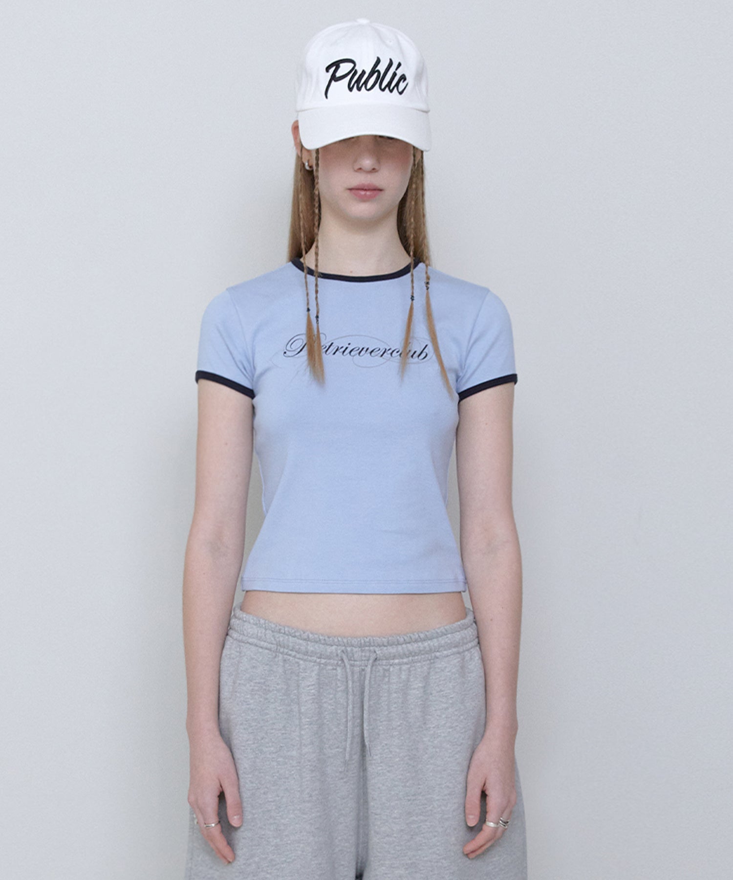 WAVE SCRIPT CROP TEE [DARK SKY BLUE]