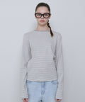 BASIC STRIPE LONG SLEEVE [GRAY]