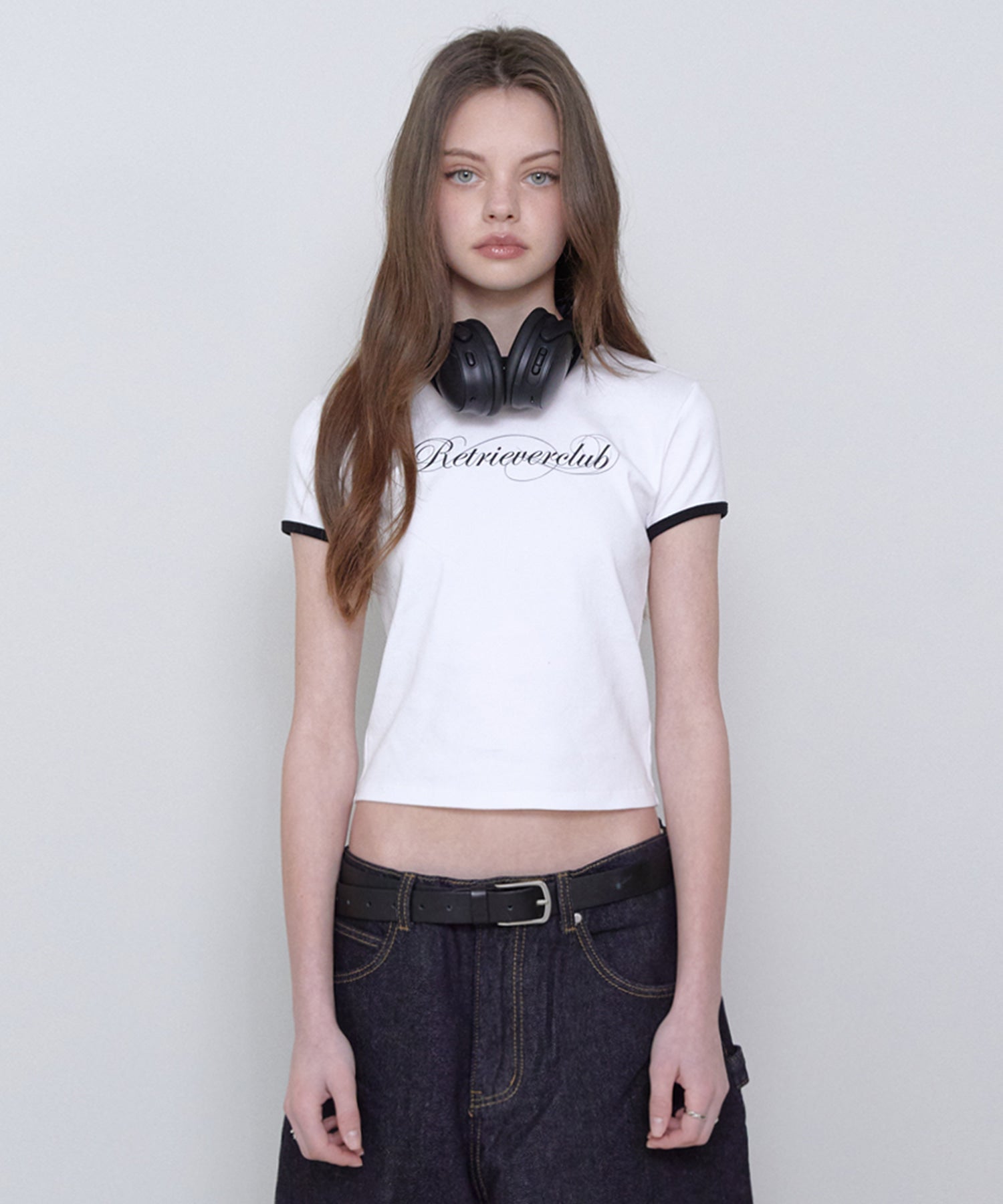 WAVE SCRIPT CROP TEE [WHITE]